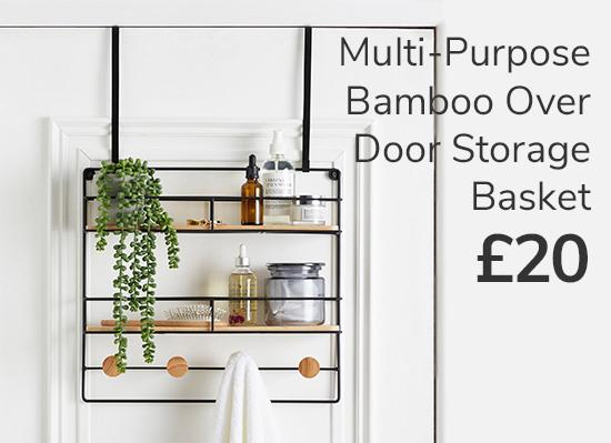 Multi-Purpose Bamboo Over Door Storage Basket